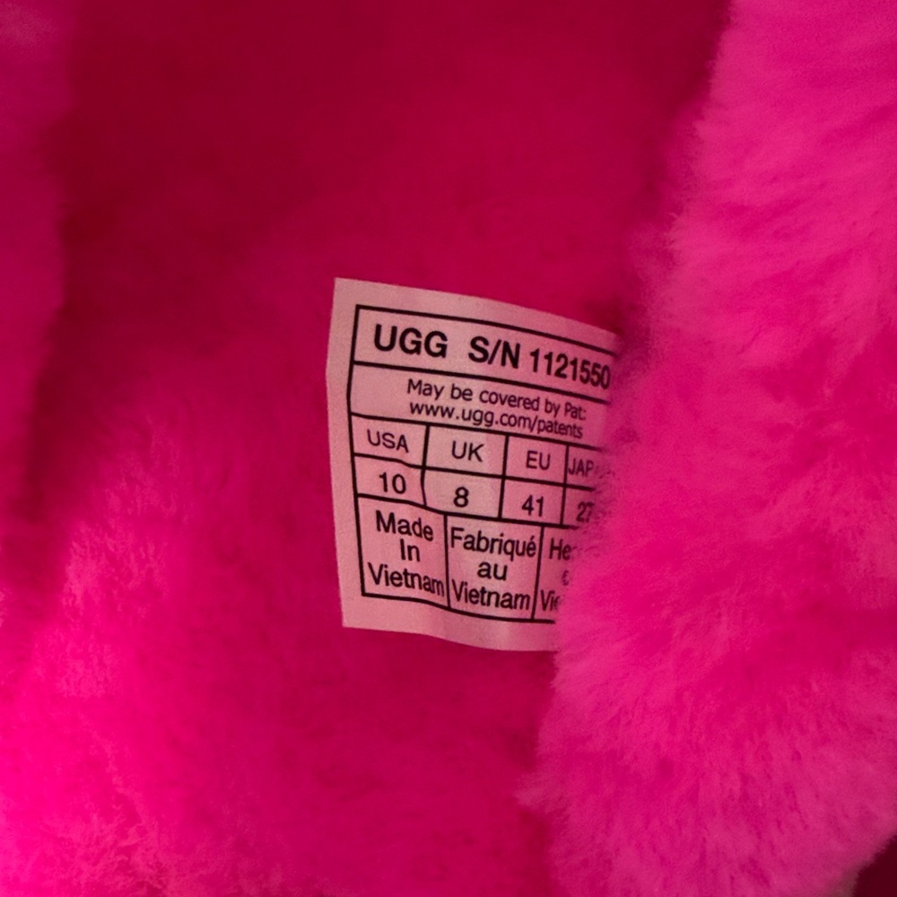 UGG Women's Vibrant Pink Fluffy Slippers - Picture 3 of 7